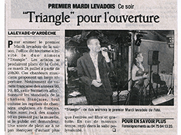 Article de journal -       Orchestre Triangle Nîmes